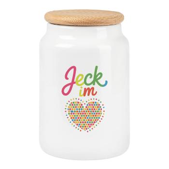 Costume de confettis du Carnaval de Jeck in the Heart - Boîte à biscuits avec couvercle en bois - blanc - Devant