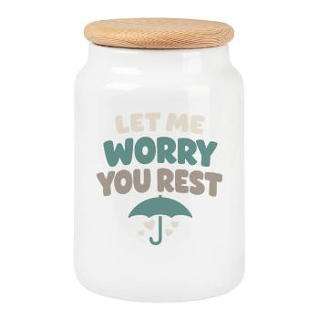 Family Provision Emergency Planner Prepper - Cookie Jar with Wooden Lid - white - Front