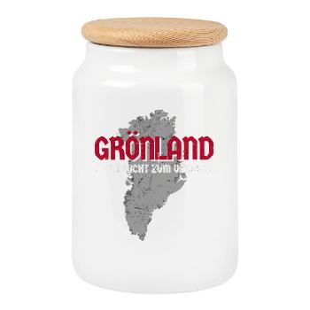 Groenland Non à vendre - Boîte à biscuits avec couvercle en bois - blanc - Devant