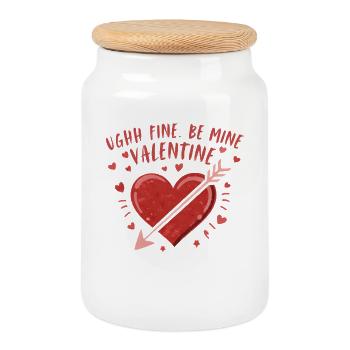 Cœur avec flèche Saint-Valentin - Boîte à biscuits avec couvercle en bois - blanc - Devant