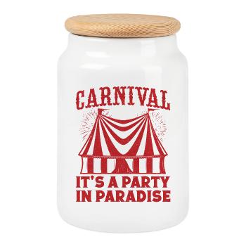 Carnival Party In Paradise Circus Performer Gifts - Cookie Jar with Wooden Lid - white - Front