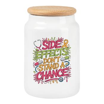 Oncology Nurse Side Effects Don't Stand Oncologist - Cookie Jar with Wooden Lid - white - Front