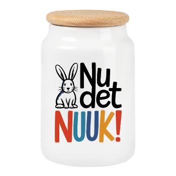Nu Det Nuuk – Grönland-Humor-Design mit Nuuk - Keksdose mit Holzdeckel - Weiß - Vorne