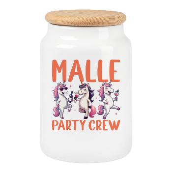 Équipe de fête Malle : Unicorn Mallorca Holidays - Boîte à biscuits avec couvercle en bois - blanc - Devant