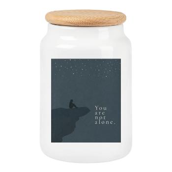 Tu n’es pas seul - Boîte à biscuits avec couvercle en bois - blanc - Devant