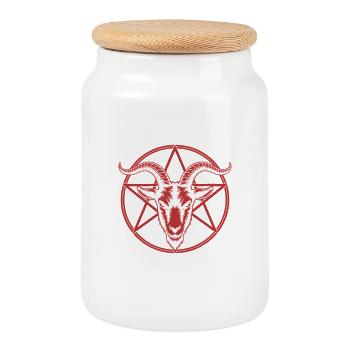 Nicht heute Jesus Goat Tee - Keksdose mit Holzdeckel - Weiß - Vorne