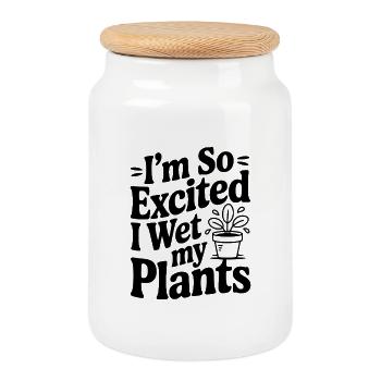 Ich bin so aufgeregt, dass ich mir in die Hose gemacht habe - Keksdose mit Holzdeckel - Weiß - Vorne