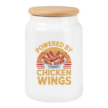 Hähnchenflügel BBQ Fast Food Humor - Keksdose mit Holzdeckel - Weiß - Vorne