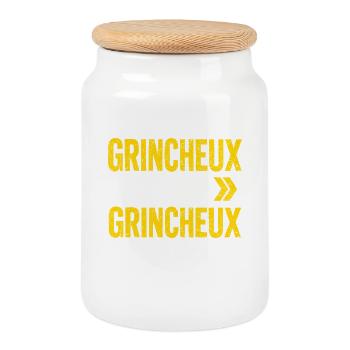 Humor Grumpy Complaining Funny Bad Mood - Cookie Jar with Wooden Lid - white - Front