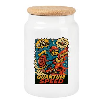 Quantum Speed Turtle Skateboard - Cookie Jar with Wooden Lid - white - Front
