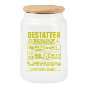 Undertaker – Peut contenir des traces de sarcasme - Boîte à biscuits avec couvercle en bois - blanc - Devant