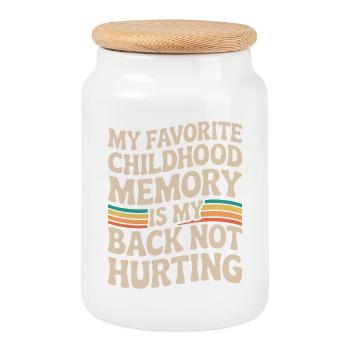 My Favorite Childhood Memory Funny Retro Aging Quo - Cookie Jar with Wooden Lid - white - Front