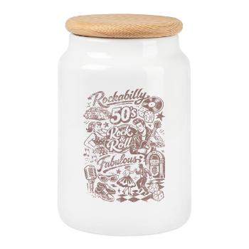 Rockabilly Vintage Rock & Roll des années 50 | Fabuleux - Boîte à biscuits avec couvercle en bois - blanc - Devant