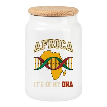 L’Afrique dans mon ADN : la fierté panafricaine - Boîte à biscuits avec couvercle en bois - blanc - Devant