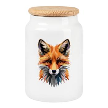 Renards Amour Renards Renard Roux Vulpes Petit Renard - Boîte à biscuits avec couvercle en bois - blanc - Devant