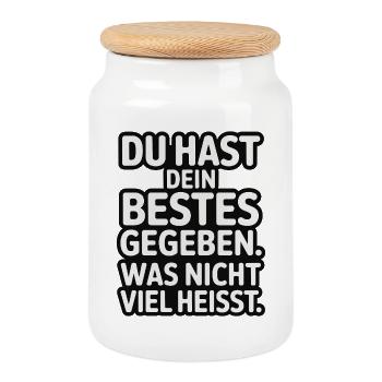 Tu as fait de ton mieux, ce qui ne veut pas dire grand-chose - Boîte à biscuits avec couvercle en bois - blanc - Devant