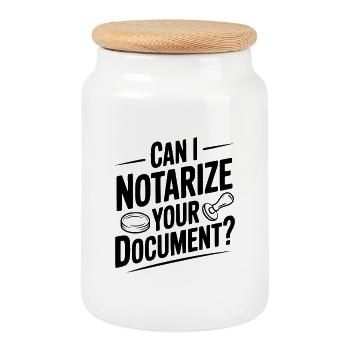 Kann ich Ihr Dokument notariell beglaubigen? - Keksdose mit Holzdeckel - Weiß - Vorne