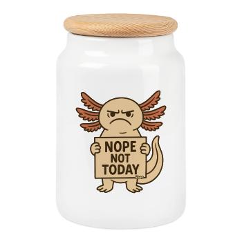 Not today axolotl - Cookie Jar with Wooden Lid - white - Front
