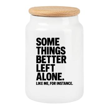 Lustiger Spruch Introvertierte Nerds Geschenkidee - Keksdose mit Holzdeckel - Weiß - Vorne