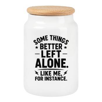 Idée de cadeau pour les nerds introvertis qui s’amusent drôlement - Boîte à biscuits avec couvercle en bois - blanc - Devant