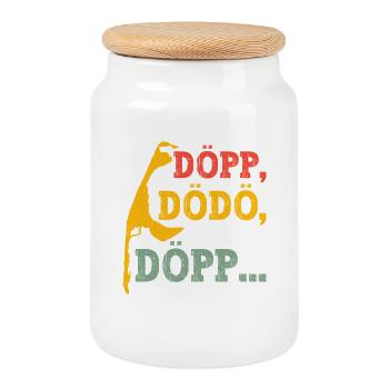 North Sea Holidays DÖPP DÖDÖ DÖPP ... Sylt Funny - Cookie Jar with Wooden Lid - white - Front