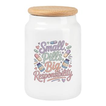 Hospital Pharmacist Small Pills Medication Safety - Keksdose mit Holzdeckel - Weiß - Vorne