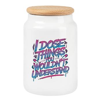 Pharmacien hospitalier Je dose des choses pharmaceutiques - Boîte à biscuits avec couvercle en bois - blanc - Devant