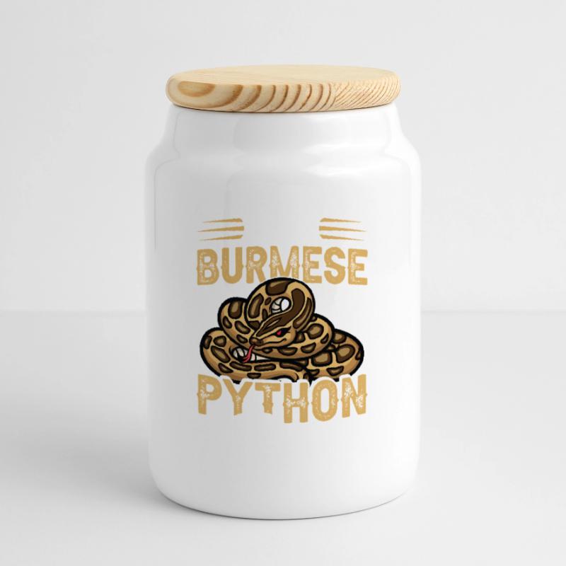  Python Tamer Snake Terrarium Reptile Keeper Cookie Jar with Wooden Lid