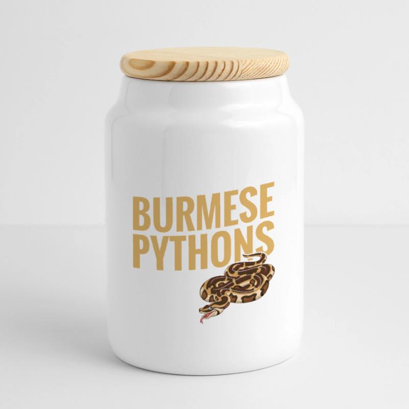 Python birman Stuff Reptile Foos Propriétaire de serpent Boîte à biscuits avec couvercle en bois