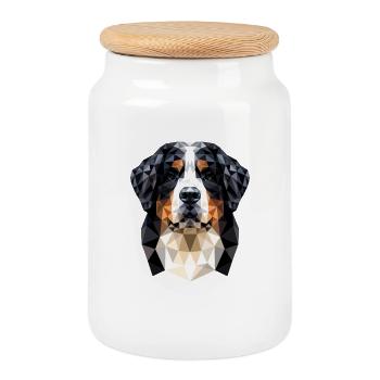 Chien de montagne bernois Chiens mignons Chiens de montagne suisses - Boîte à biscuits avec couvercle en bois - blanc - Devant