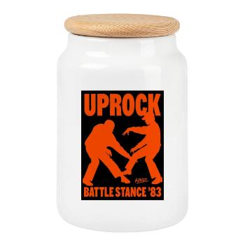 Uprock Battle Stance Hip-Hop 83 - Cookie Jar with Wooden Lid - white - Front