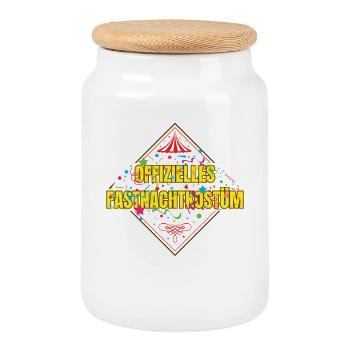 Costume officiel de carnaval - Boîte à biscuits avec couvercle en bois - blanc - Devant