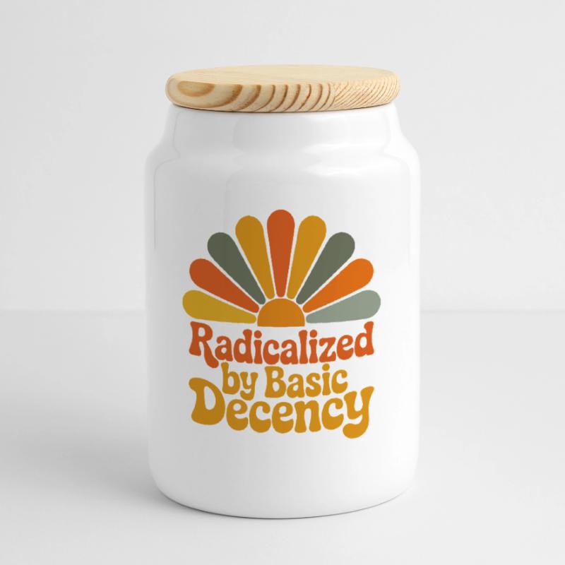 Radicalized by Basic Decency Cookie Jar with Wooden Lid