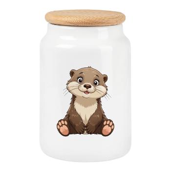 Sniffle Viper Cuddly Hero - Cookie Jar with Wooden Lid - white - Front