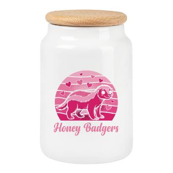 Just a Girl Who Loves Honey Badgers - Cookie Jar with Wooden Lid - white - Front