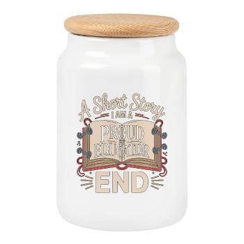 Éducateur en kinésithérapie Une nouvelle courte Je suis un professionnel de la rééducation - Boîte à biscuits avec couvercle en bois - blanc - Devant