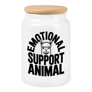 Animal de soutien émotionnel amoureux des alpagas - Boîte à biscuits avec couvercle en bois - blanc - Devant