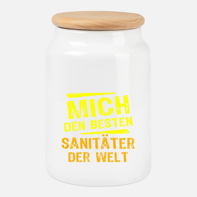 Sanitäter Geschenk - Keksdose mit Holzdeckel - Weiß