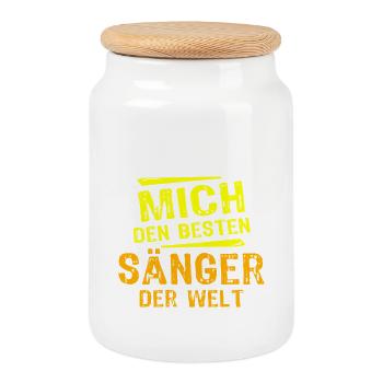 Cadeau Singer - Boîte à biscuits avec couvercle en bois - blanc - Devant