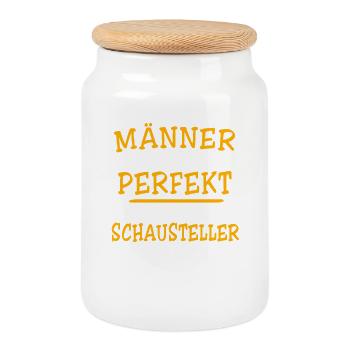 Showman sayings - Cookie Jar with Wooden Lid - white - Front