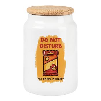 Ne pas interrompre l’ouverture de paquets en cours de trading - Boîte à biscuits avec couvercle en bois - blanc - Devant