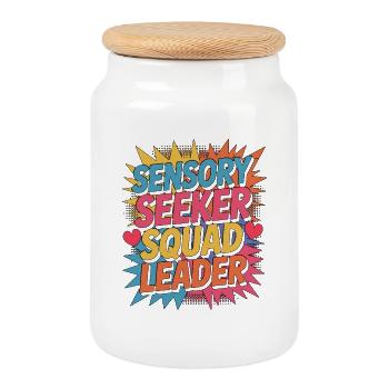Ergothérapeute pédiatrique Chercheuse sensorielle Développement de l’enfant - Boîte à biscuits avec couvercle en bois - blanc - Devant