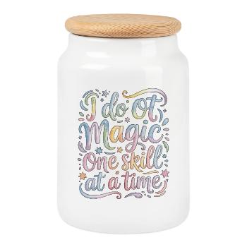 Pediatric OT I Do OT Magic One Fine Motor Therapy - Cookie Jar with Wooden Lid - white - Front