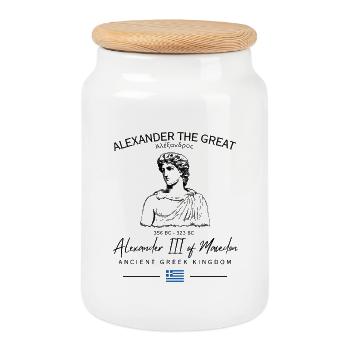 Alexander The Great Ancient Greece Macedonian King - Keksdose mit Holzdeckel - Weiß - Vorne