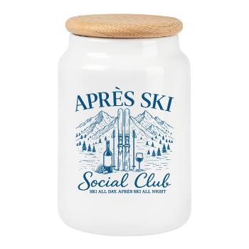 Après Ski Club Ski Goggles - Boîte à biscuits avec couvercle en bois - blanc - Devant