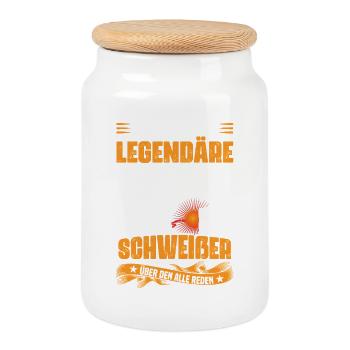I am the legendary welder - Cookie Jar with Wooden Lid - white - Front