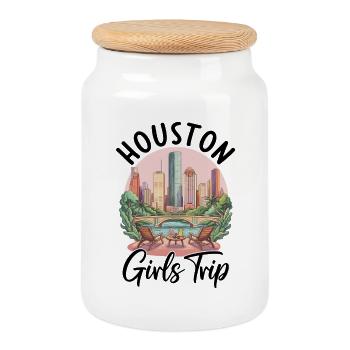 Houston Girls Trip - Cookie Jar with Wooden Lid - white - Front