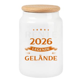 Retrait de retrait 2026 Pension Gift Man Retraite Drôle - Boîte à biscuits avec couvercle en bois - blanc - Devant