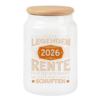 Pension de pensionnaire de l’homme à cadeaux de retraite 2026 Drôle - Boîte à biscuits avec couvercle en bois - blanc - Devant