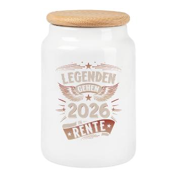 Pension de pensionnaire de l’homme à cadeaux de retraite 2026 Drôle - Boîte à biscuits avec couvercle en bois - blanc - Devant